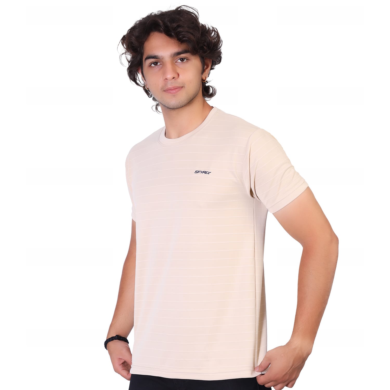 SKYREX MEN CREAM ROUND NECK T-SHIRT